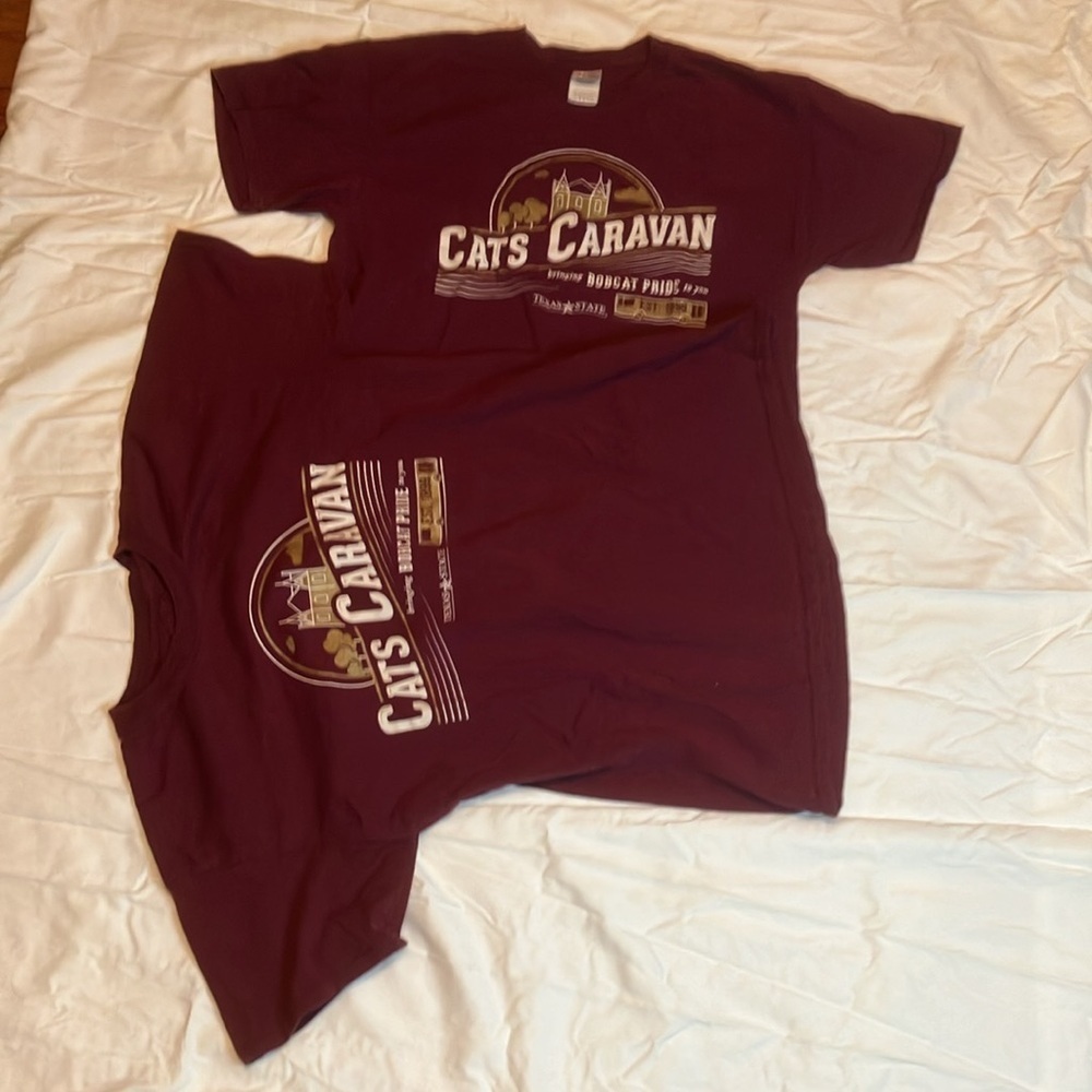 Texas State University T-Shirts Bundle Bobcat Pride Cats Caravan Maroon Large